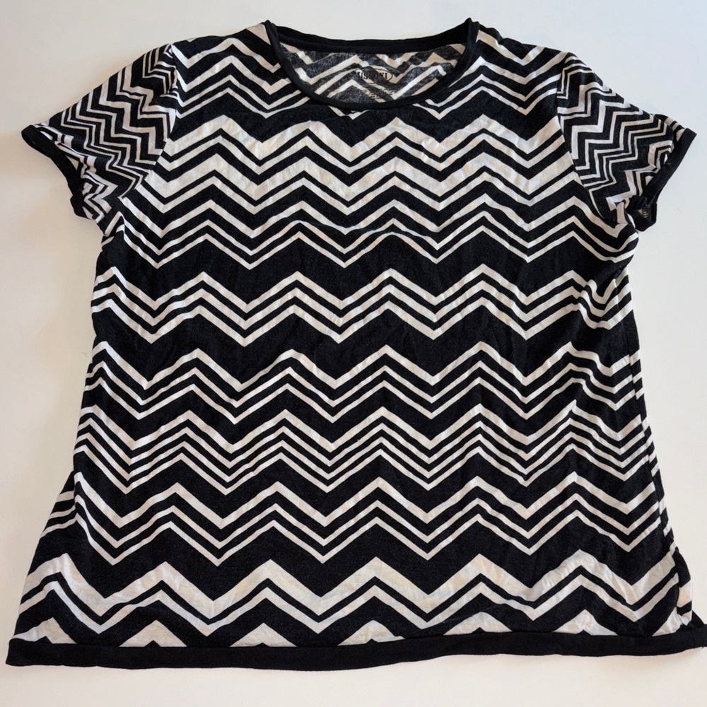 Missoni X Target Black white zig zag Crew Neck tshirt Black & White Y2K Chevron